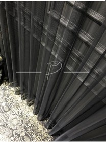 Resim Tül Perde Siyah Grek Tül Etek Kurşunlu (1 e 3 Sık Pileli) Çok Renkli 