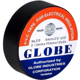 Resim Globe Elektrik Bandı 0.13MM x 19MM x 10 Yds NO:210 Siyah (1 Adet) 