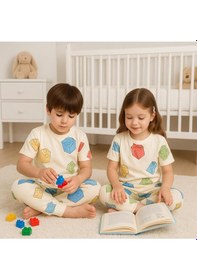 Resim Isobel Kids Lego Desenli Pijama Takım Bej 