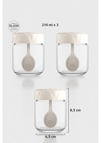 Resim Renga Lexa 210 Ml Kaşıklı 3'lü Cam Baharatlık Seti 161019 Bej Bej 