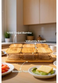 Resim Bambum Quatro - 6'lı Saklama Seti Kahvaltılık - Kahvaltı Seti Kahverengi 