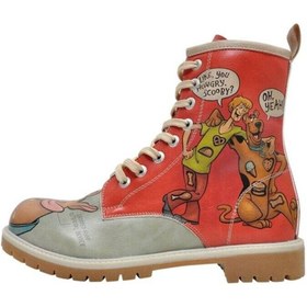 Resim Dogo Kadın Vegan Deri Kırmızı Uzun Bot - Warner Bros Hungry Doo Scooby Doo Tasarım 