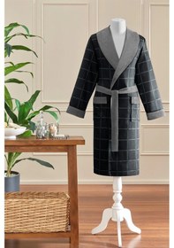 Resim Özdilek Nera Maskülen Şal Yaka Bornoz L - Gri Gri 