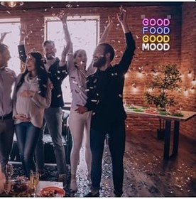Resim dekoraven Good Food Good Mood Neon Led Tabela, goodfood 