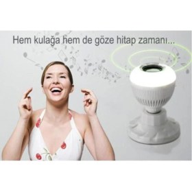 Resim Soyakca Bluetooth Hoparlörlü Kumandalı Rgb Akıllı LED Ampul 