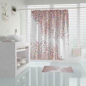 Resim Tropik Zethome Dotted Banyo Duş Perdesi Tek Kanat 1x180x200 