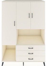 Resim Kronos Dolap 6 Raflı 3 Çekmeceli 3 Kapaklı 132x59x195 Aytaşı-aytaşı/aytaşı Aytası/aytası 