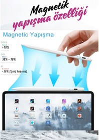 Resim Apple Uyumlu iPad Air 11 İnç 6. Nesil M2 Çip Avuçiçi Red Ve Eğim Özellikli Şarj Göstergeli Tablet Kalemi 