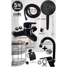 Resim Tesitay Irmak Banyo Bataryası, Musluk Armatür Lavabo Batarya Havluluk Köşelik Diamond Duş Başlığı Banyo 