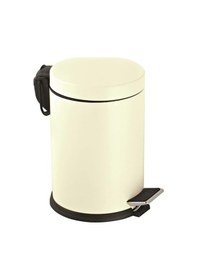 Resim Vinoks Premium Serisi 5 Litre Hacimli Paslanmaz Banyo-mutfak Pedallı Çöp Kovası Krem, 3 Litre Krem 