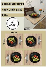 Resim Meşe 4 Adet Çok Amaçlı Koltuk Kenar Sehpası, Supla, Yemek Servis Altlığı Meşe 