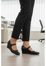 Resim Siyah Dolgu Topuklu Bantlı Kadın Casual Ayakkabı 312478 Z Siyah Cilt 