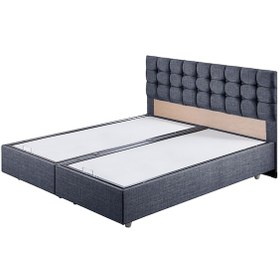 Resim Venedik Çift Kişilik Baza Başlık Letto Yatak Seti - Lacivert 180 x 200 