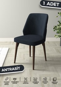Resim Haus concept Bella Serisi 1.sınıf Babyface Silinebilir Kumaş Antrasit Sandalye Ceviz Gürgen Ayak 