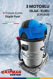 Resim PROXTECH Fiorentini 3 Motor'lu Islak Kuru Süpürge Makinası 4800 Watt Süper Emiş Gücü 