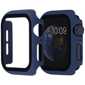 Resim Apple Watch 42 Mm Uyumlu Kasa Ve Ekran Koruyucu Sert Silikon Renkli 360 Tam Koruma Gard 01 Lacivert 