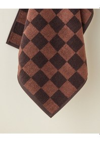 Resim English Home Savanna Check Pamuk Yüz Havlusu 50x80 Cm Kahve-açık Kahve Kahve-açık Kahve 