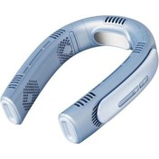 Resim Taşınabilir Klima Boyun Fanı Yarı Iletken Soğutma Bladeless Fan, Şarj Edilebilir Asılı Kişisel Fan Mavi 45ıneo Renkli 