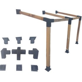 Resim Gölgelik Duvar Montaj Seti 8x8cm Pergola Çardak Demir Bağlantı 