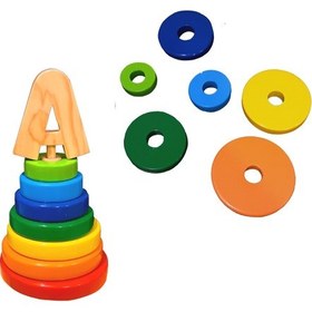 Resim Wood&Joy Gökkuşağı Renklerinde Halka 