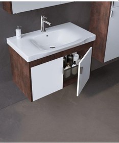 Resim Orka Luna 65 Alt Modül + Lavabo Kahve Taş Diğer 