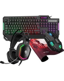 Resim Everest KM-R44 Gaming Led Keyboard Q Oyuncu Multimedia + Headset + Mouse + Mousepad 