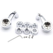 Resim Samdoo Krom Alüminyum 3" Otomobil Cam Kolu - 6 Adaptörlü Çift Paket 