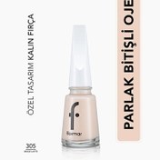 Resim Flormar Nail Enamel Yoğun Pigmentli Oje 305 Beige Latte 