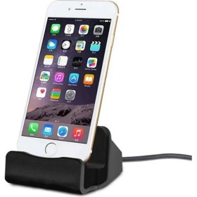 Resim GongtuShop Siyah Stil Telefon Masası Tutucu Şarj Cihazı IPhone x Lus I Için Mobil Stand Telefon E Şarj Yuvası Masa Şarj Cihazı Bağlantı Istasyonu (Yurt Dışından) 