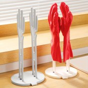 Resim Mutfak Kauçuk Eldivenleri için Bir Kurutma Rafı, Eldivenler için Bir Tutucu ve Mutfak ve Banyo için Bir Havlu Depolama Rafı. 