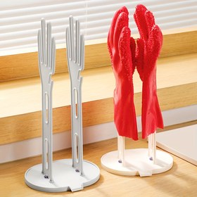 Resim Mutfak Kauçuk Eldivenleri için Bir Kurutma Rafı, Eldivenler için Bir Tutucu ve Mutfak ve Banyo için Bir Havlu Depolama Rafı. 