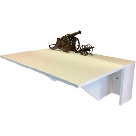 Resim Tuliplife Duvara Monteli Raflı Katlanır Portatif Masa MDF 