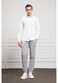 Resim Erkek Beyaz Pamuk Trend Slim Fit Dar Kesim İtalyan Yaka Gömlek 25mc004016600 Beyaz Beyaz 