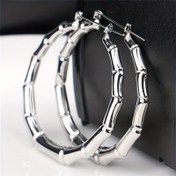 Resim Kadınlar İçin Büyük Bambu Halka Küpeler - Parti ve Tatil Dekoru, 1 Çift Hediye 