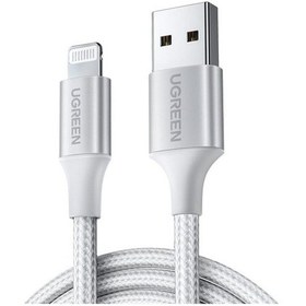 Resim Ugreen Lightning Apple Uyumlu iPhone Örgülü Data Ve Şarj Kablosu Beyaz 