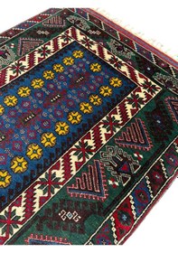 Resim El Dokuma Sıfır Döşemealtı Halısı 126x215 Kök Boya Yün Halı 