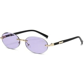 Resim Moonbıffy Retro Oval Kadın Güneş Gözlüğü Uv400 Lens Kişiselleştirilmiş Degrade Tasarımmaviwhıte51 Beyaz 