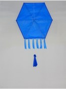 Resim Kumaş Çerçeveli Altıgen Uçurtma - Düz Renk(Mavi) 