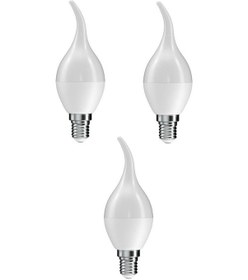 Resim Rutter 5w Kuğu Led Mum Ampul 3000k Sarı E14 3 Adet Kıvrımlı Ampul 