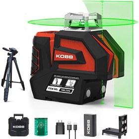 Resim Kobb KBL32GTP Profesyonel Li-ion Yatay 360° ve Dikey Otomatik Hizalamalı Yeşil Nokta Şakül ve Çapraz Çizgi Lazer - Tripod 