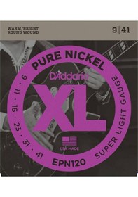 Resim D'addario Epn120 Super Light Takım Tel Elektro Gitar Teli 009-041 