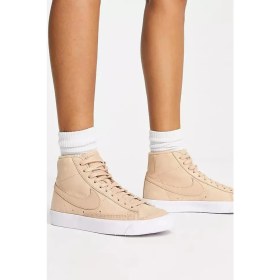 Resim Nike Blazer Mid Premium Bilekli Kadın Bej Günlük Spor Ayakkabı 