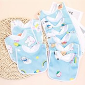 Resim Rastgele 5/8/10 Adet Pamuk Babadores Geğirme Tükürük Havlusu Karikatür Önlükler Blue Random 5pcs Blue Çok Renkli 