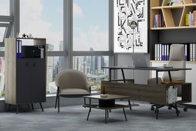 Resim LAGOMOOD İRONY RASHA OFİS TAKIMI, ANTRASİT CEVİZ 