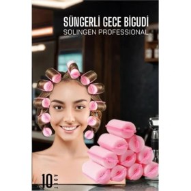 Resim Çok Renkli Süngerli Gece Bigudisi 3 cm 10 Adet, Hızlı ve Kolay Saç Şekillendirme 