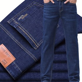 Resim Erkek Klasik Dört Mevsim Kot Pantolon, %50 Pamuk %30 Polyester %18.5 Viskoz %1.2 Spandeks, Regular Fit, Düz Renk, Yıkanmış, Hafif Esnek, Fermuarlı Sinek, 350g/m² Kumaş Ağırlığı, Temel Stil 