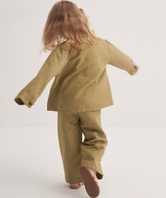 Resim Unisex Çocuk Dökümlü Pamuklu Düğmeli Pantolon Yeşil - 2-3 Yaş 