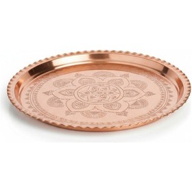 Resim Bakır İşlemeli Tepsi 50 Cm Bakır 