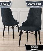Resim Canisa Concept Neta Serisi, 1.sınıf Babyface Kumaş Antrasit Sandalye, Siyah Gürgen Ayak 