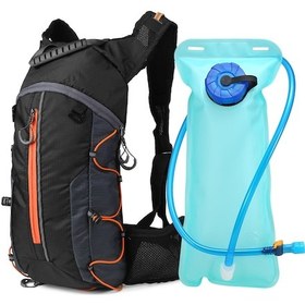 Resim Tenfowee Oranj Bisiklet Kamp Yaşamı İçin Çok Fonksiyonel, Katlanabilir Nilon Sırt Çantası + 2l Su Torbası Turuncu 